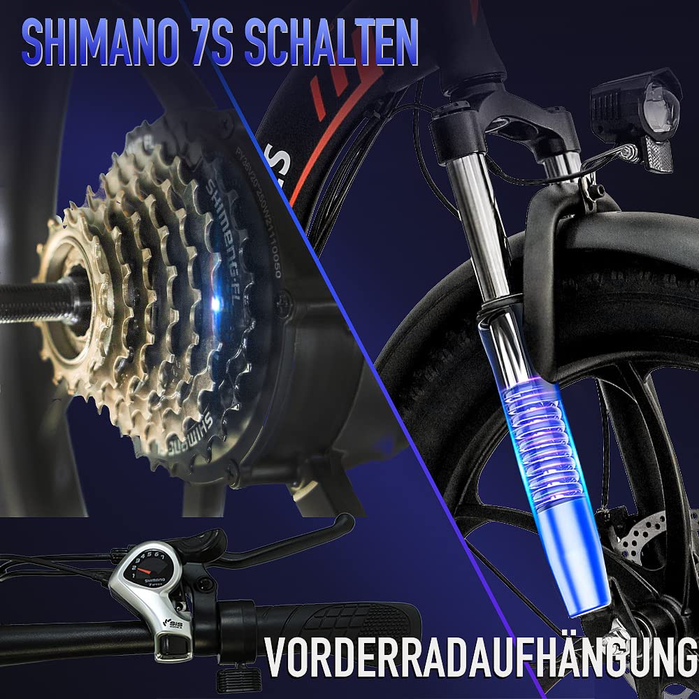 Fafrees F20 Fatbike Herren E-Bike Klapprad 20 Zoll mit 36V 16AH Akku für Pendeln, [ Offiziell ] E Bike Damen Klappbar 250W, 25km/h Ebike Mountainbike 150kg, StVO. Bremslicht