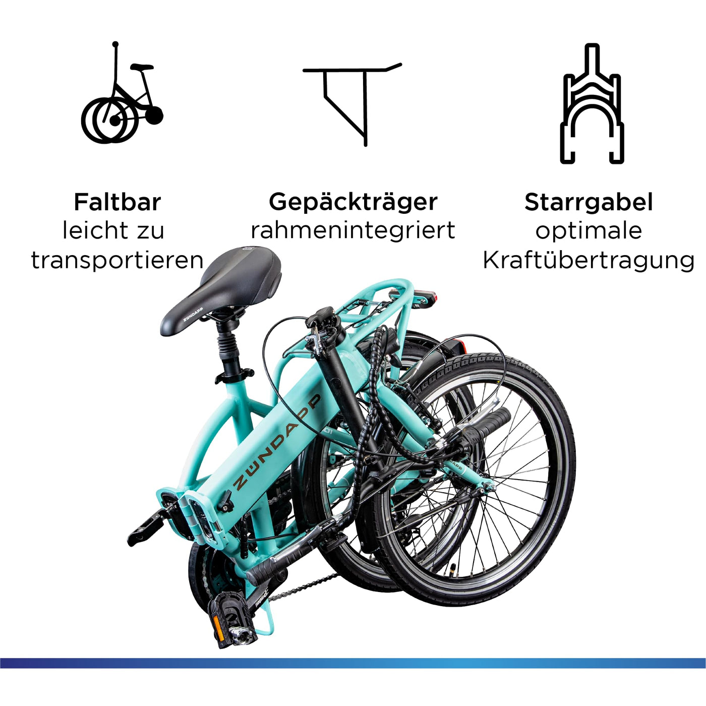 ZÜNDAPP Z101 20 Zoll E Bike Faltrad Damen Herren Elektrofahrrad klappbar Fahrrad Elektro Klapprad Ebike Pedelec E-Bike Erwachsene Klappfahrrad