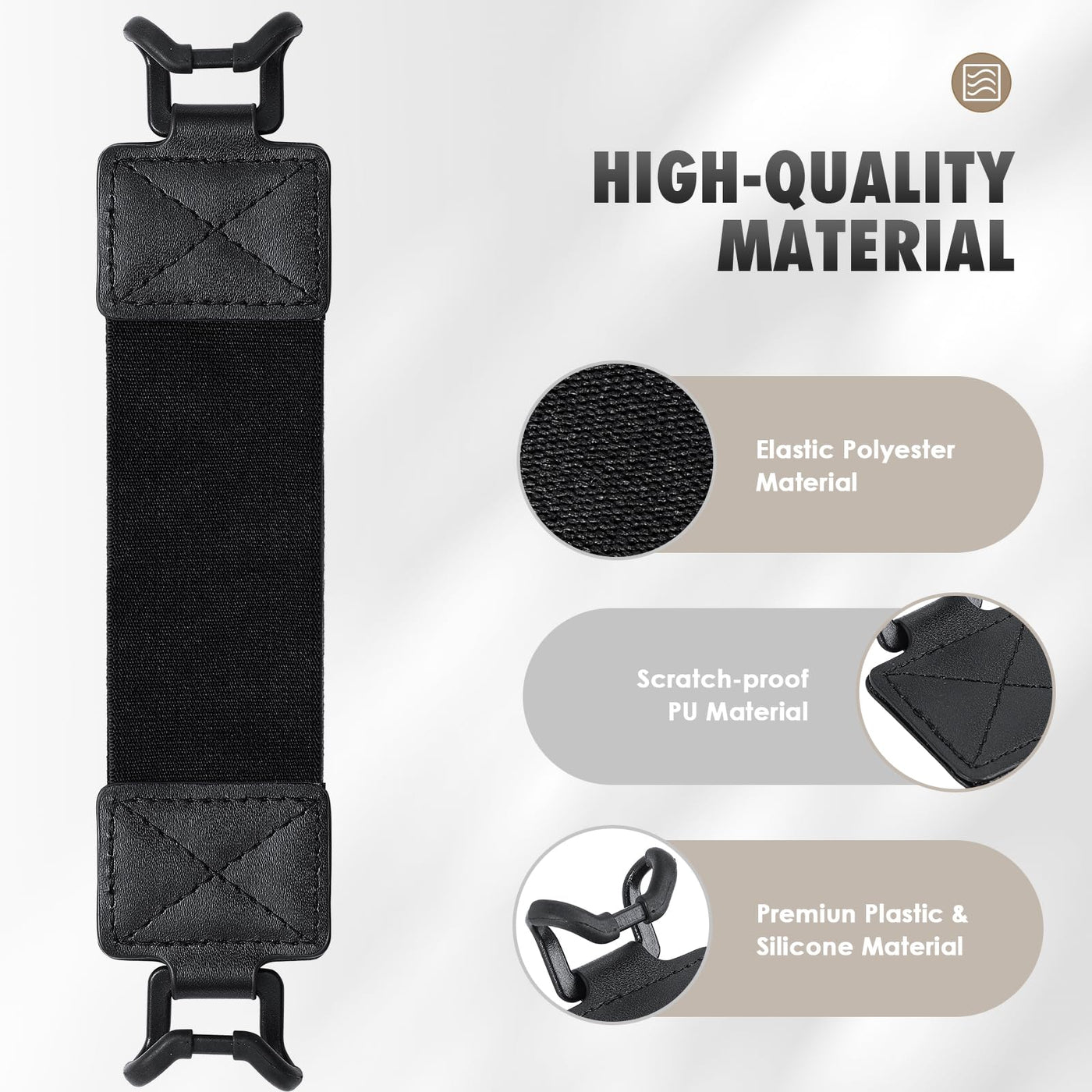 MoKo Handschlaufe für 9" - 11" iPad/iPad Pro oder Air/Kindle Fire HD/Samsung/Lenovo Tablet - Elastisches Halteband mit Tragbarer Tablet Fingerhalterung - Schwarz Gurt