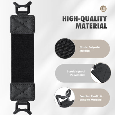 MoKo Handschlaufe für 9" - 11" iPad/iPad Pro oder Air/Kindle Fire HD/Samsung/Lenovo Tablet - Elastisches Halteband mit Tragbarer Tablet Fingerhalterung - Schwarz Gurt