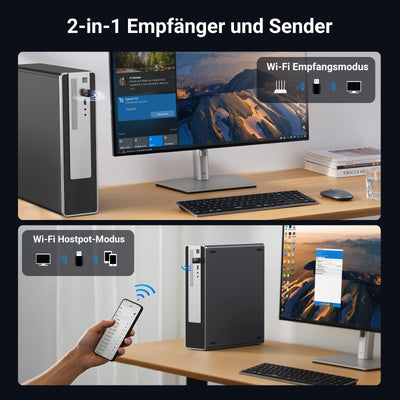 UGREEN WLAN Stick AX900 WiFi 6 Primär WLAN Adapter PC Dual Band 2,4G/5GHz, Internet Stick mit eingebauter Treiber, WPA2-PSK Verschlüsselung, Kompatibel mit Windows 11/10.