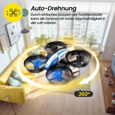 Holy Stone HS210 Mini Drohne für Kinder,RC Quadrocopter Nano Drone mit 3 Akkus 21 Min. Lange Flugzeit, Auto Höhenhaltung, 360° Rollen, Kopfloss Modus, One Key Start Indoor Geschenk Anfänger,Blau,C0