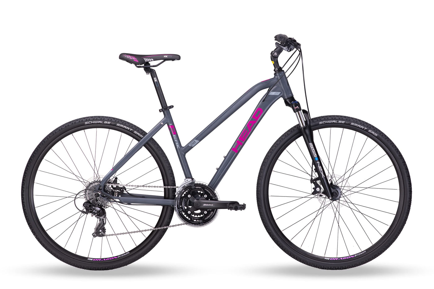 HEAD Damen I-Peak I Crossbike, Grau matt/pink, 54 cm