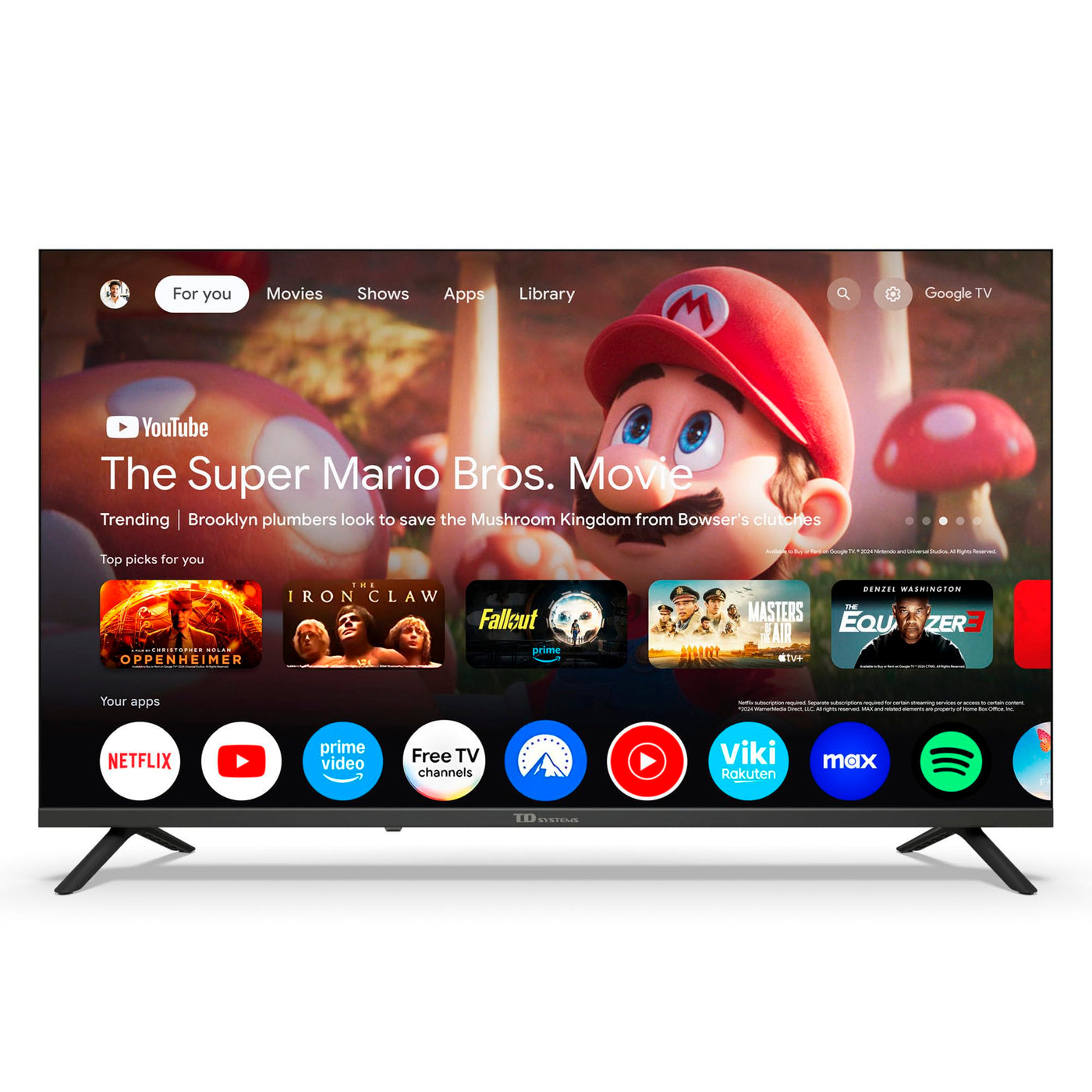 TD Systems - 40 Zoll Full HD Smart TV, Android GTV 14, HD DVB-T2/C/S2 Television, Modell 2025, Fernseher mit 2 Jahren Garantie - PRIME40C21GLE