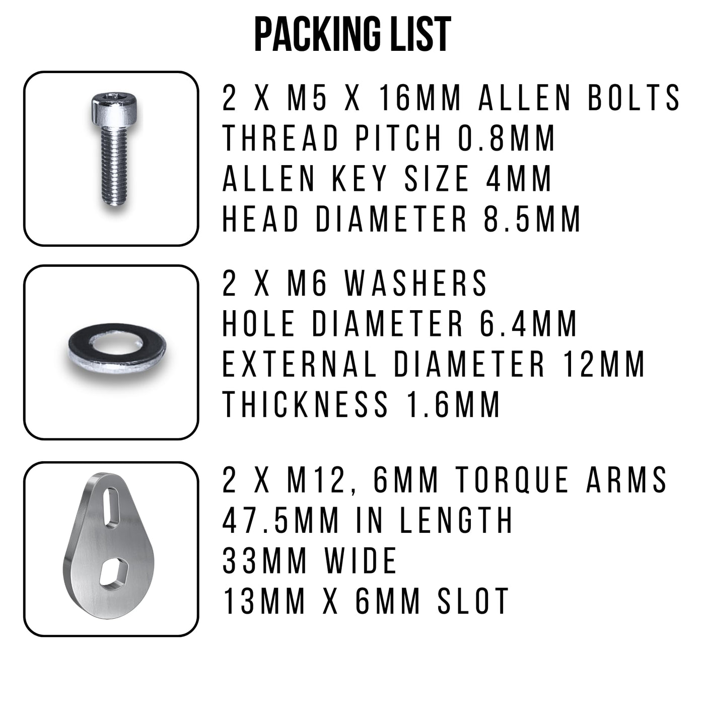 E Bike Power UK EBike Drehmomentarm Set Universal M12 Elektrofahrrad E Bike Hinterachse 6mm dick aus Edelstahl Anzug 250W 350W 500W 750W1000W 2000W Motoren