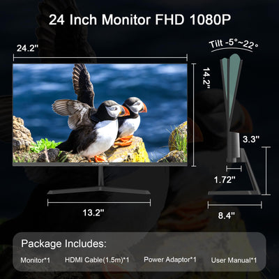 Minifire 27 Zoll Monitor, 100 Hz, Anti-Flicker, Full HD, 1080p Monitor PC Bildschirm mit HDMI Ports (MF27X3AL HDMI-Kabel im Lieferumfang enthalten)