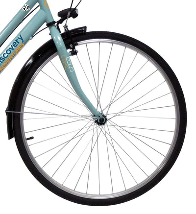 Denver Discovery Adventures Trekkingrad 28 Zoll Damen-VTC – 6 Gänge – Shimano TY21 + Vorbau verstellbar, 71 cm, wassergrün