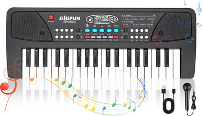 37 Tasten Kinder Klavier mit Mikrofon,Klavier Keyboard Kinder,Einführendes Musiktraining,Elektronische Keyboard für Kinder ab 3 4 5 6 7 8 Jahren,Geschenke für Jungen Mädchen Anfänger