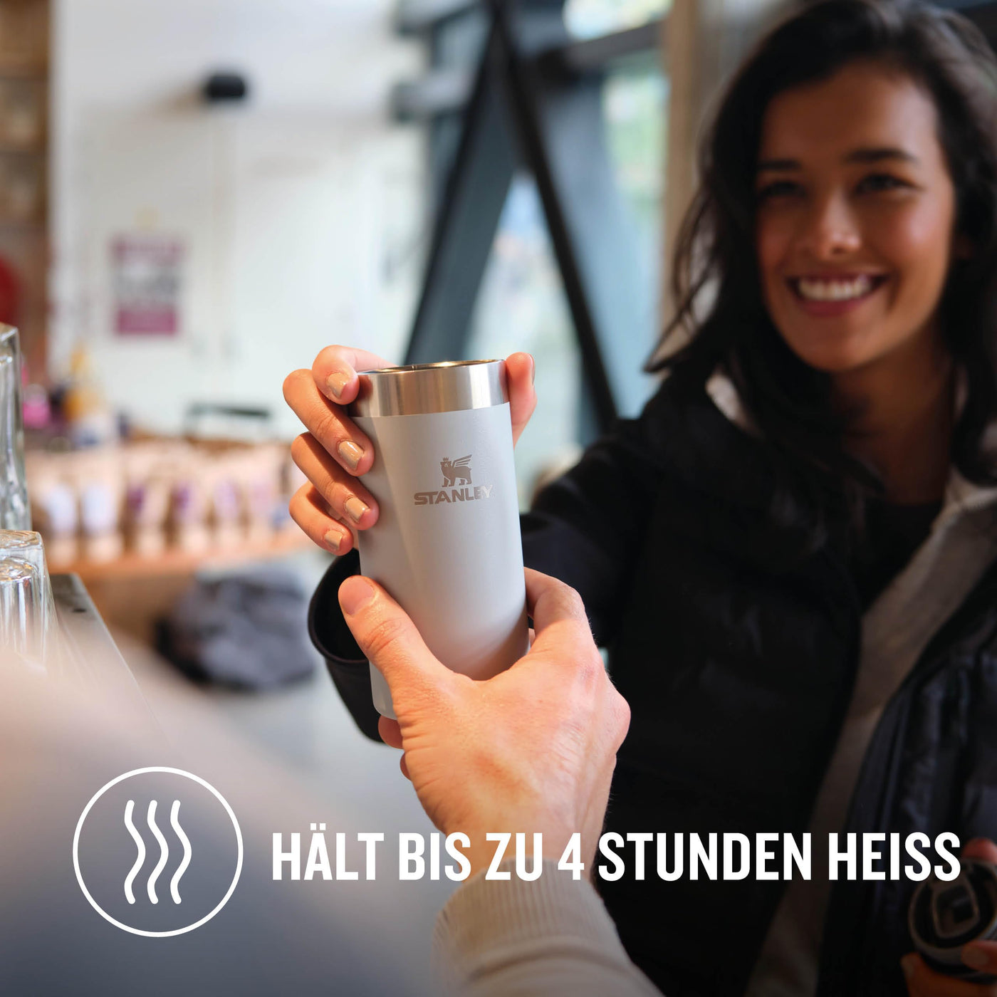 Stanley Aerolight Transit Thermobecher 0.35L - Hält 4 Stunden Heiß - Spülmaschinenfest - Kaffeebecher To Go Auslaufsicher - Kompatibel mit gängigen PKW-Getränkehalterungen - Thermosflasche - Fog