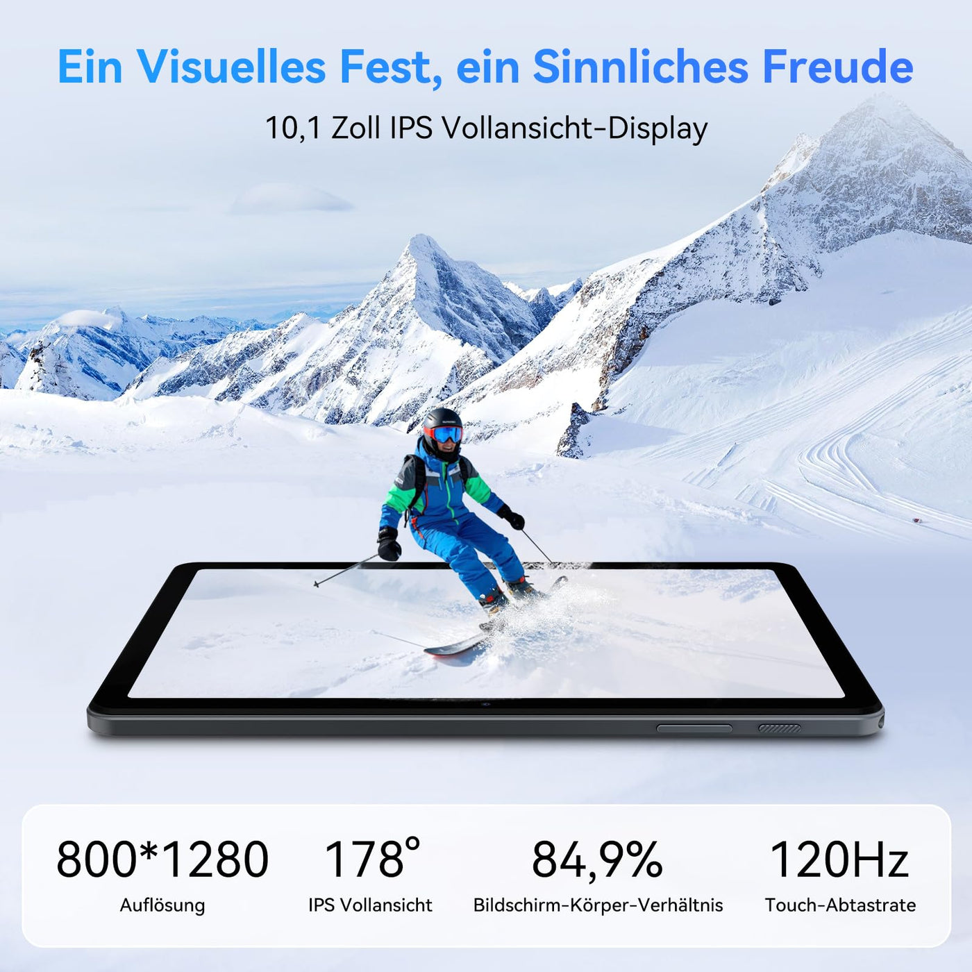 TABWEE T80 Android 15 Tablet mit Tastatur - 18GB RAM+128GB ROM (2TB TF), Tablet 10 Zoll, 6000mAh, 5MP+2MP, Gemini AI, 5G WiFi, GPS, Face ID (2 Jahre Garantie)