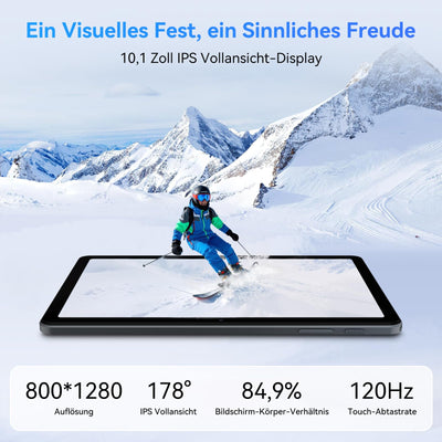 TABWEE T80 Android 15 Tablet mit Tastatur - 18GB RAM+128GB ROM (2TB TF), Tablet 10 Zoll, 6000mAh, 5MP+2MP, Gemini AI, 5G WiFi, GPS, Face ID (2 Jahre Garantie)