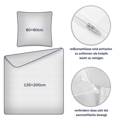 Amolavet Hotel Bettwäsche 135x200 Baumwolle Weiß 2teilig Set Bettwäsche 135x200 Mako Satin Baumwolle Damast Streifen Weiss mit Reißverschluss für Ganzjährig