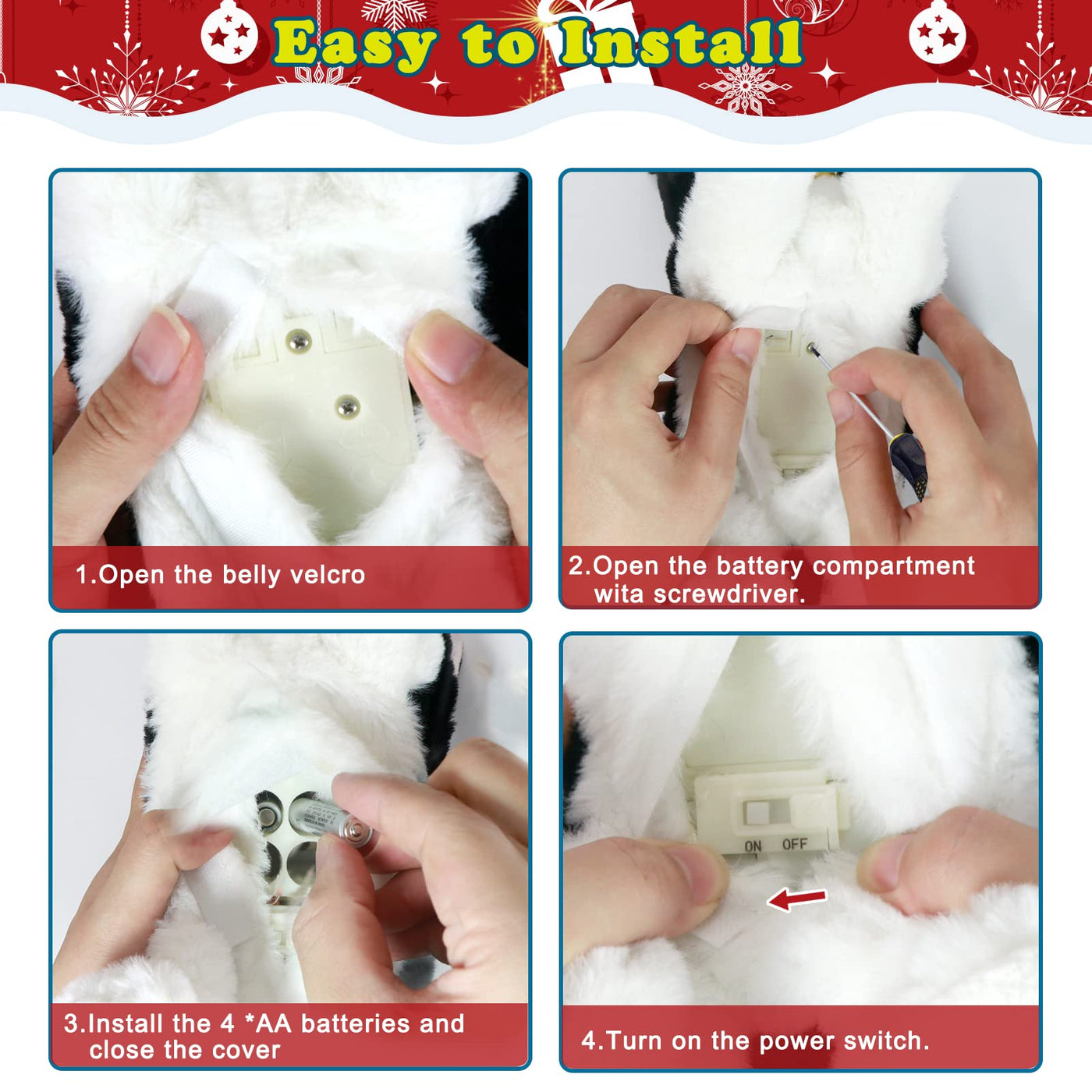 SWTOIPIG Interaktives Elektronisches Plüschtier – Upgrade mit LED-Lichtaugen, Animierte Soundsteuerung, Elektronisches Haustier, Roboter, Katze, Kätzchen, Spielzeug, Geschenke für Jungen und Mädchen