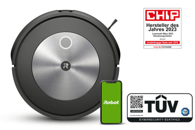 iRobot® Roomba® j7 WLAN-fähiger Saugroboter mit Kartierung und mit Zwei Gummibürsten für alle Böden - Objekterkennung und -vermeidung - Lernt, kartiert und passt Sich an Dein Zuhause an
