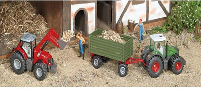 siku 1985, Massey Ferguson 8690 Traktor mit Frontlader, 1:50, Metall/Kunststoff, Rot, Viele Funktionen