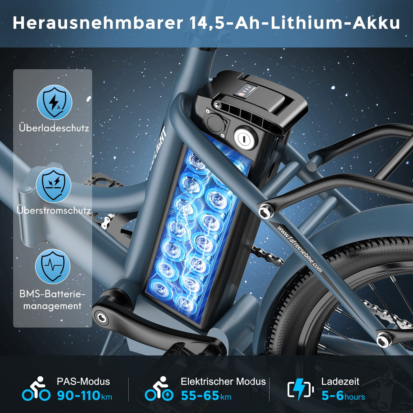 Fafrees F20 Light [ Offiziell ] E Klapprad 20 Zoll mit 36V 14,5AH Akku, Ebike 250W Elektrische Fahrrad Max. 25km/h Klappfahrrad E-Bike für 155-195CM Damen und Herren 120kg