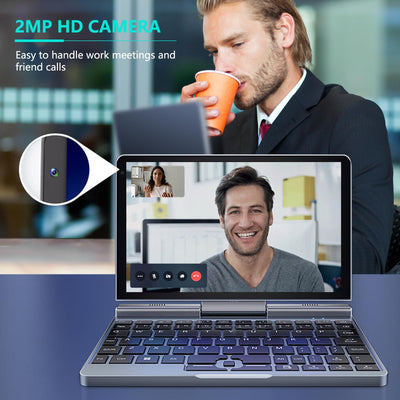 Crelander 2-in-1-Mini-Laptop | 8-Zoll-Touchscreen tragbarer kleiner Taschencomputer | Intel N100 Prozessor der 12. Generation | 12 GB DDR5 RAM 1 TB SSD | PD 30 W Aufladung | WiFi6 BT5.2 | Tastatur mit