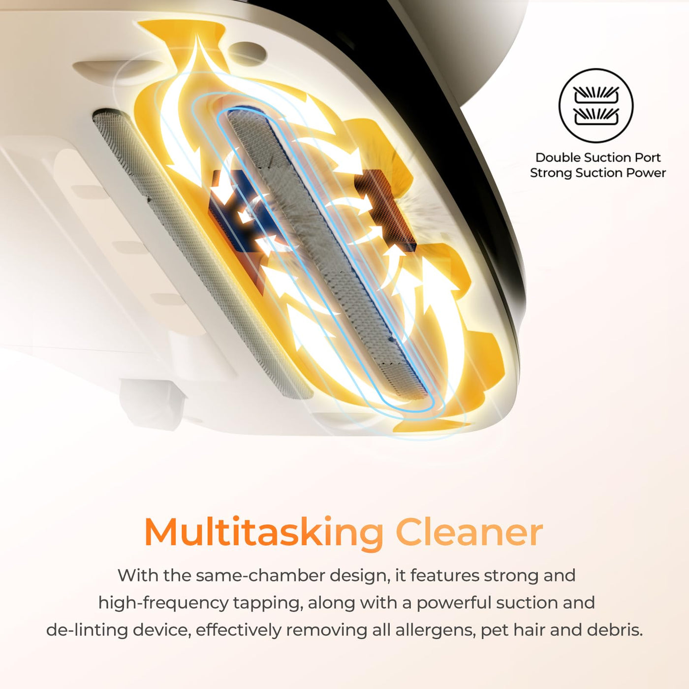 JIGOO S100 Milbensauger, Milbenstaubsauger für Matratzen mit Staubmilben-Sensor, intelligenter LED-Anzeige, Vibration, UV-C Licht, Ultraschall, Antimilben-Staubsauger entfernt 99,9%, für Allergiker