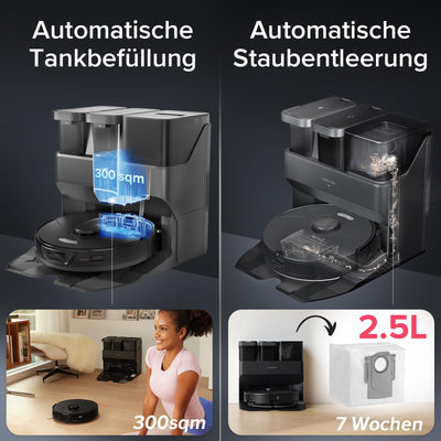roborock S7 Max Ultra Saugroboter mit selbstentleerender/selbstwaschender/selbsttrocknender/selbstbefüllender/selbstreinigender Station (5500 Pa, aktive Hindernisvermeidung, App/Sprachsteuerung)