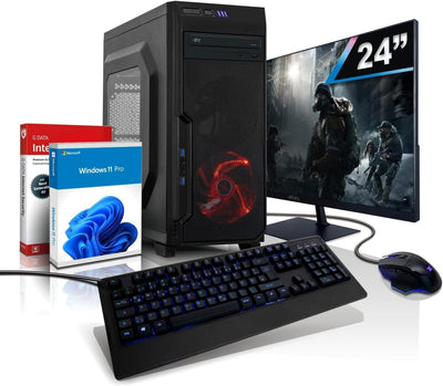 Komplett PC Ryzen7 Entry Gaming/Multimedia Computer mit 3 Jahren Garantie! | AMD Ryzen7 4700S mit 16-Threads, 4 GHz | 16GB | 512 GB SSD | Radeon RX 470 8GB GDDR5 | 24" | WLAN | DVD | Win11 | 7117
