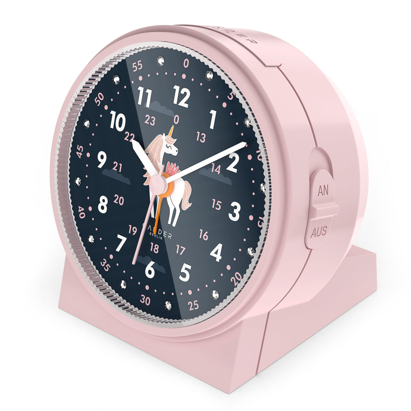 Cander Berlin MNU 1209 M Kinderwecker lautlos Einhorn Licht Snooze Beleuchtung analog Jungen Mädchen Kinderzimmer Wecker Kinder