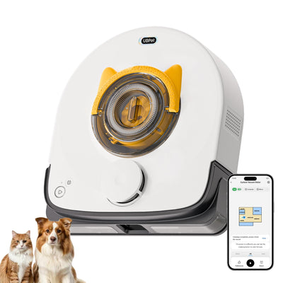 UBPET Saugroboter für Tierhaare auf Teppichen, Staubsauger Roboter ohne Wischfunktion,22000 Pa Saugkraft, LiDAR-Navigation, WiFi/App Steuerung, D-Form Design, Anti-Haarverwirrung, Selbstaufladend, V10