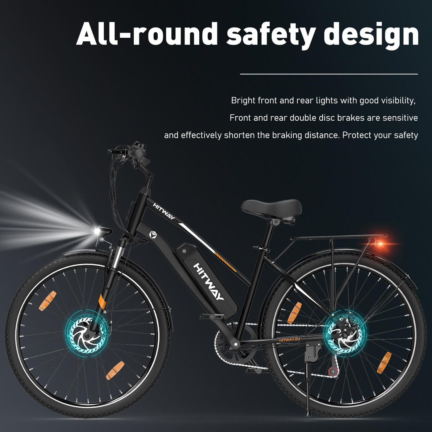 HITWAY E Bike 28 Zoll, Elektrofahrrad Pedelec für Damen und Herren, E-Fahrrad mit 36V 12Ah Wechselakku, 250W Motor, 7 Gang Schaltung, Citybike Electric Bike Ebike Reichweite bis zu 35-90km