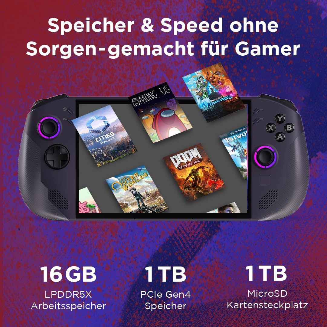Lenovo Legion Go S Gaming Konsole | 8" WUXGA Display | AMD Ryzen Z2 Go | 16GB RAM | 1TB SSD | AMD Radeon Grafik | SteamOS | Nebula Nocturne schwarz