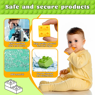 Hiume Groß Bausteine, 240 Stück Steinebox , Kompatibel mit duplo Steinen und Allen Großen Marken, STEM Spielzeug ab 2 3 4 5 Jahre, Kreatives Lernspielzeug für Jungen und Mädchen