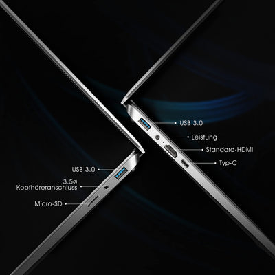 LincPlus P4 14 Zoll Laptop Netbook Intel Core i3 Prozessor 8GB RAM 128GB SSD Full HD Notebook mit QWERTZ Deutscher Tastatur, Windows 10 Home