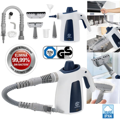 Superlex 10-in-1 Dampfreiniger Handgerät für die Reinigung, Tragbarer Handdampfreiniger 3,5 bar Dampfdruck, Hochdruckreiniger für Teppiche, Vorhänge, Küche Steam Cleaner