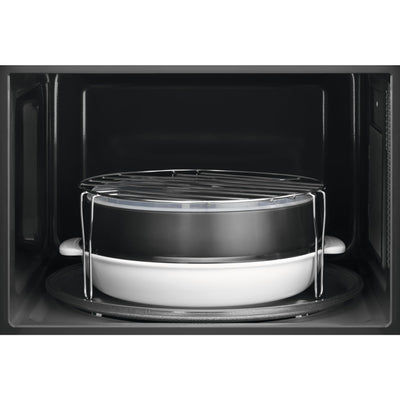 AEG MFB252DB Freistehende Mikrowelle mit Grillfunktion - 25L, 900W, 7 Leistungsstufen, Invertertechnologie, Auftau-Funktion, LED-Beleuchtung, Edelstahl-Innenraum, SteamPot, Schwarz