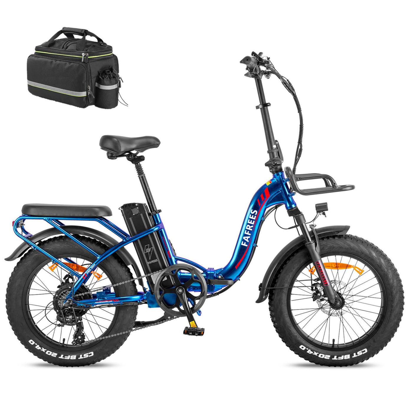 Fafrees E Bike für Männer Frauen, 20 Zoll Elektrofahrrad Faltrad mit 48 V 22.5 Ah herausnehmbarem Akku, 4.0 Fat Tyre Mountain E-Bike mit 7S Gängen, F20 Max (buntes Blau)