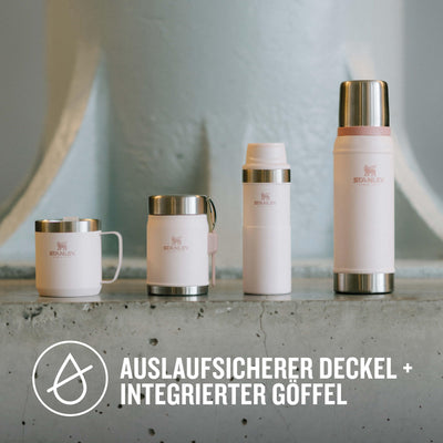 Stanley Classic Legendary Thermobehälter für Essen mit Göffel 400 ml - Hält 7 Stunden Heiß oder Kalt - Edelstahl Warmhaltebehälter Essen - BPA-Frei - Spülmaschinenfest - Rose Quartz