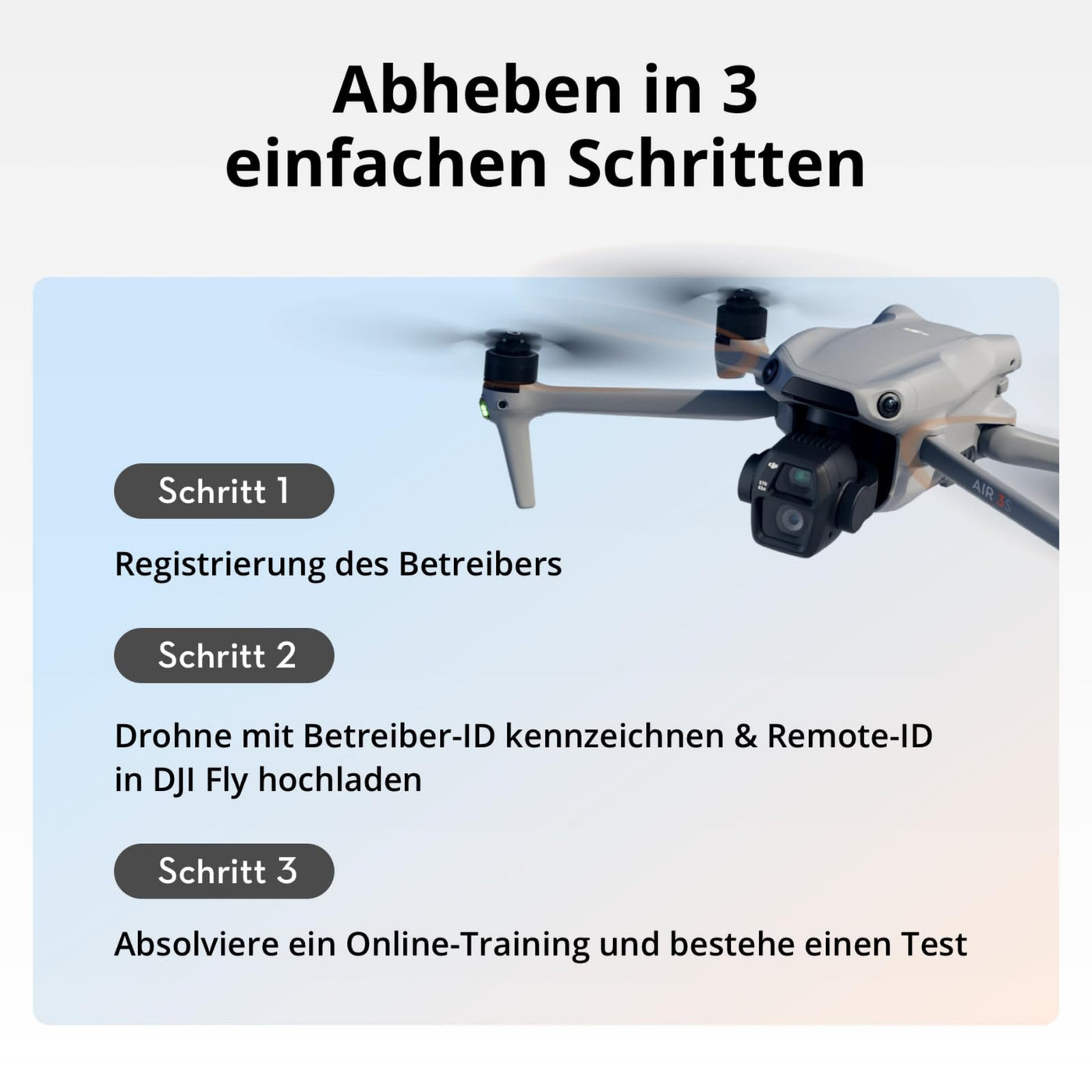 DJI Air 3S Fly More Combo (RC 2 Fernsteuerung mit Bildschirm), Drohne mit 1" CMOS Weitwinkel- & mittlerer Telekamera für Erwachsene, 4K/60fps, omnidirektionale Erkennung & 3 Akkus für längere Flugzeit