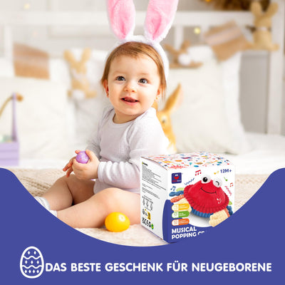 hahaland Krabbe Baby Spielzeug 6 8 9 10 12 Monate,Musikalische Krabbelspielzeug,Crawling Crab Tummy Time Toy,Spielzeug ab 6 Monate fürs Krabbeln Lernen,Neugeborenes Weihnachts Babyspielzeug Geschenk