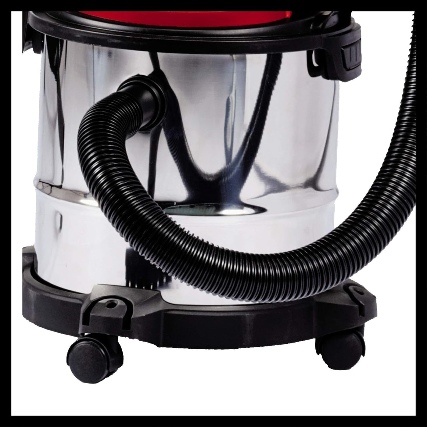 Einhell TC-VC 1812 S Nass-Trockensauger (1.250 W Leistung, 36mm Schlauchsystem, 12 l Edelstahlbehälter, Schaumstofffilter, umfangr. Düsenzubehör), Rot, Schwarz, Weiss