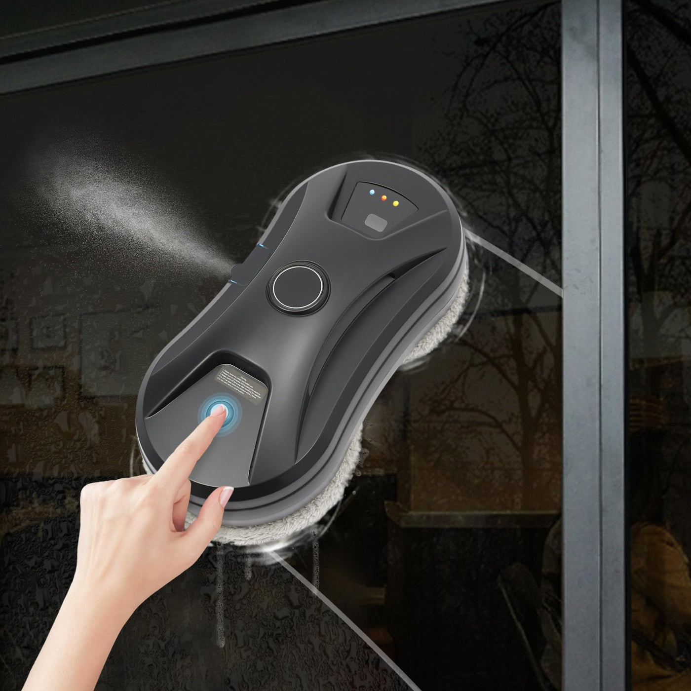 WDZCZDoo Fensterputzroboter 2800PA, Fensterputzer Elektrisch, Automatischer Fensterroboter, Fensterreiniger Roboter Fernbedienun, für Innen- und Außenfenster und Glas