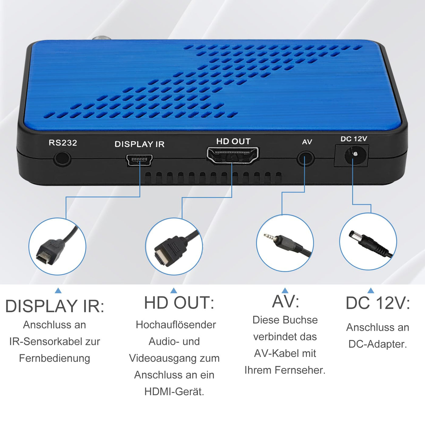 WEDETIAN Mini Sat Receiver DVB-S2 Digital Satelliten Receiver Full HD 1080p (Sat DVB-S/S2, HDTV, HDMI, USB Mediaplayer, vorinstallierte Programmliste, Sleeptimer, Nahbedienung am Gerät, Fernbedienung)