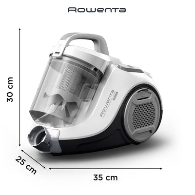 Rowenta RO2917 Swift Power Cyclonic, Bodenstaubsauger ohne Beutel, Weiß, 900 W, 1.2 liters, 77 Dezibel