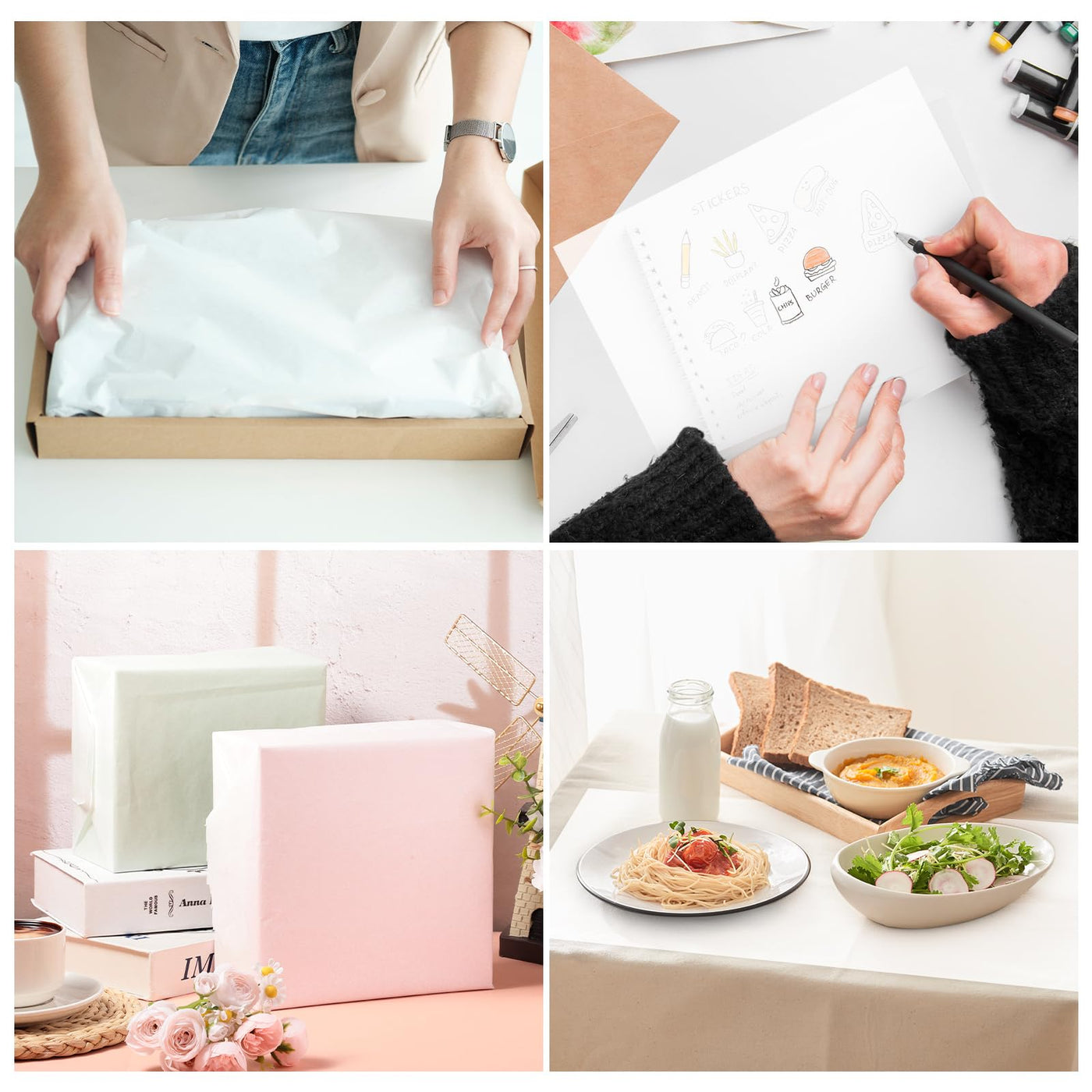 30cm x 50m Transparentpapier Rolle, Skizzenrolle 26 g/m² Seidenpapier Malpapier Rolle Schnittmusterpapier Architektenpapier Rolle für Zeichnen Skizzieren Verpacken Ostergeschenke