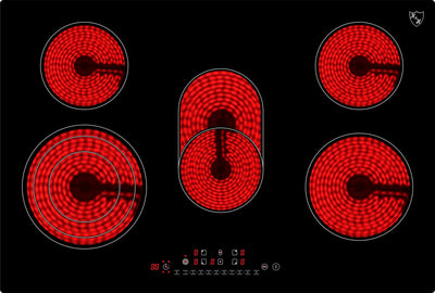 K&H 5 Zonen Glaskeramikkochfeld 77cm Elektro Autark Eingebaut NC-8608