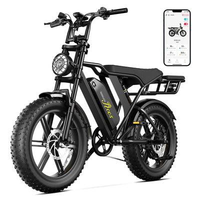 SISIGAD E Bikes Mountainbike Fatbike 20 Zoll Elektrofahrrad Herren Damen Elektro Fahrrad mit LCD Display und App, E Fatbike 48V 15Ah Batterie 250W Motor 25km/h E Fahrrad