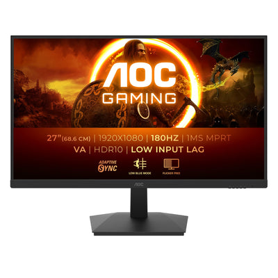 AOC Gaming 27G15N, 27-Zoll-Full-HD-Monitor, 180 Hz, schnelle VA, 1 ms, Adaptive Sync, HDR10, geringe Eingangsverzögerung (1920 x 1080, HDMI 2.0, DisplayPort 1.4)