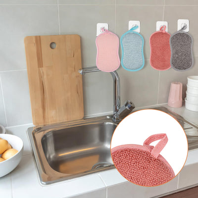10 Stück Schwamm Küche, Mikrofaser Küchenschwamm, Reinigungsschwamm Doppelseitiger, Spülschwämme Waschbar für Reinigung Bei Hartnäckigem Schmutz Scheuerschwamm (5 Farben)