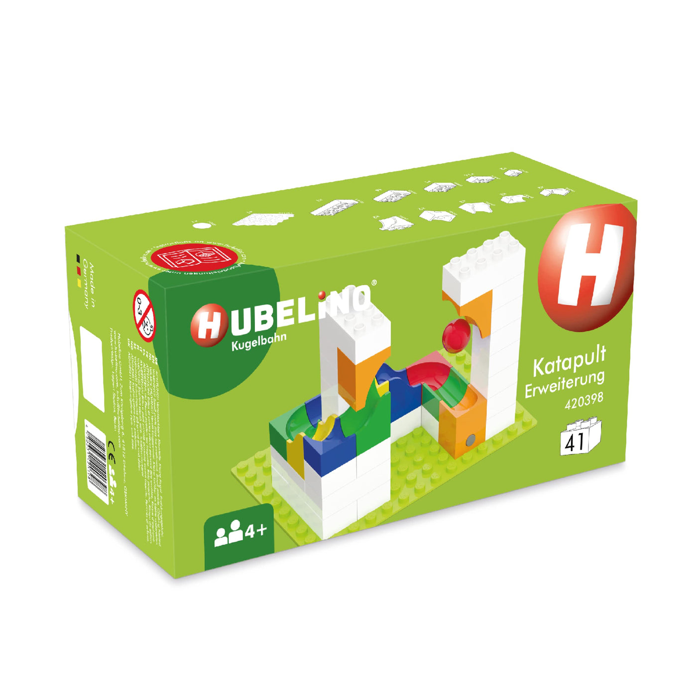 Hubelino 420398 - Kugelbahn Katapult Erweiterung (41-teilig), kompatibel
