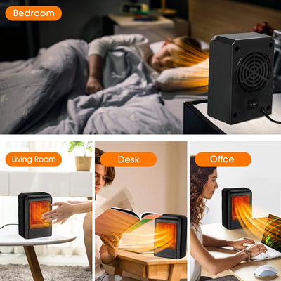 Unipampa Mini Keramik Heizlüfter, Kleine Elektroheizung Energiesparender Heizlüfter, leise Keramik Heizlüfter, Überhitzungsschutz, Betrieb im Büro, Wohnzimmer, Schlafzimmer Badezimmer oder Terasse