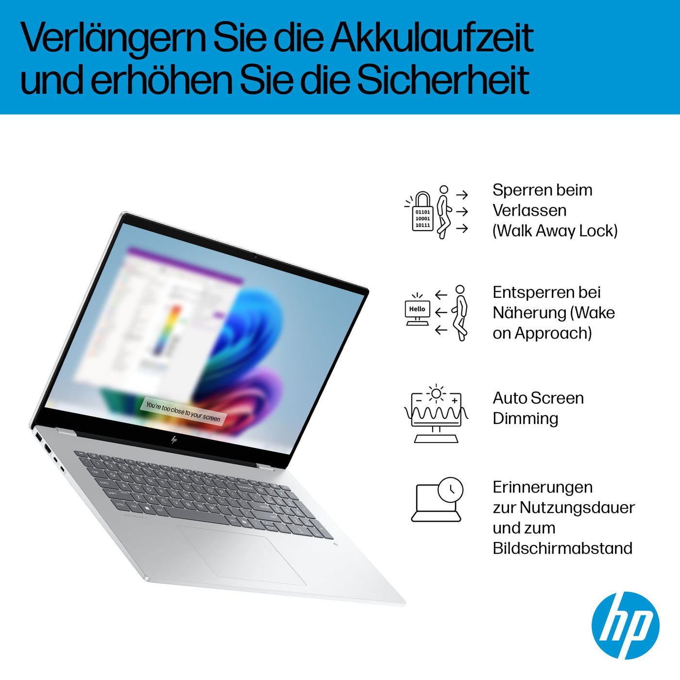 HP OmniBook 7 Next Gen AI PC, Copilot+ PC, 17.3 Zoll FHD Touch Display, Intel Core Ultra 7 258V (47 Tops), 32GB LPDDR5x RAM, 1TB PCIe Gen4 SSD, Intel Arc 140 V GPU, QWERTZ, Windows 11, Silber