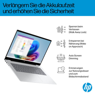 HP OmniBook 7 Next Gen AI PC, Copilot+ PC, 17.3 Zoll FHD Touch Display, Intel Core Ultra 7 258V (47 Tops), 32GB LPDDR5x RAM, 1TB PCIe Gen4 SSD, Intel Arc 140 V GPU, QWERTZ, Windows 11, Silber