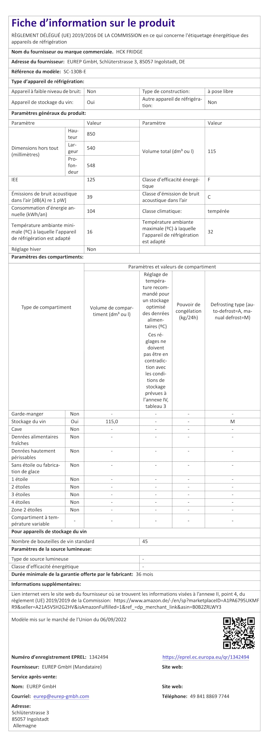 HCK 115 Liter Weinkühlschrank für 48 Flaschen, 4-22°C Weinkühlschränke Flaschenkühlschrank, Getränkekühlschrank mit Glastür, Geräuscharmer Weinschrank, Frostfreie Glastür, Vollglas-Touchpanel, Schwarz